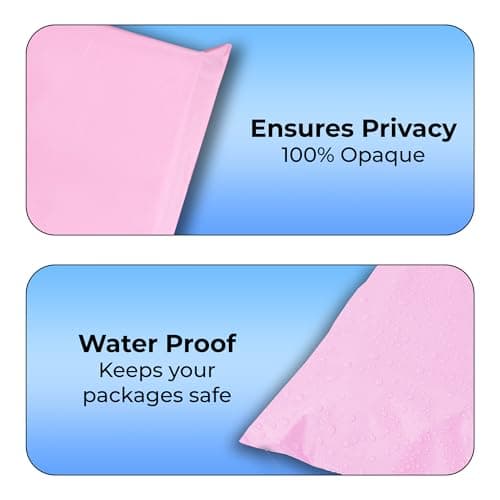 Double Dragon 60 Mixed Self-Seal Pink Mailer Bags | Tamper-Proof & Durable | Polythene Plastic Packaging Envelops for Mailing, Postage, Parcel Shipping & Delivery |4 Sizes (15 Each)| Small to Large — view 5