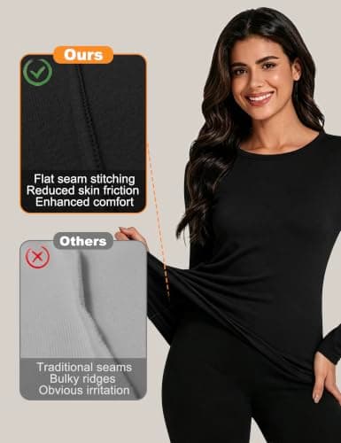 Harlamvar Ladies Long Sleeve Tops Outdoor Workout Fitted Base Layer Shirt — view 5