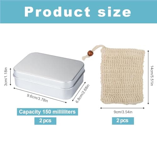 2 Pcs Aluminum Soap Dishes, Rectangular Metal Soap Storage Case — view 3