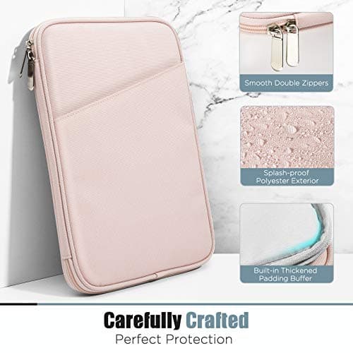 TiMOVO 9-11" Tablet Sleeve Bag with Pocket, Pink — view 4