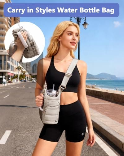 Water Bottle Holder with Strap 30/32 oz, Crossbody Water Bottle Carrier Bag — view 2