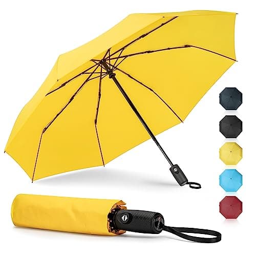 ZOMAKE Travel Compact Umbrella Windproof, Small Umbrella (41.5in-Yellow)