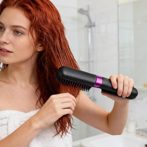 Hair Straightener Comb 4 Temp Adjustable Quick Styling Comb — view 2