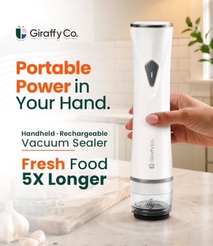 GIRAFFYCO Compact Handheld Vacuum Sealer Set with 30 Reusable Bags — view 2