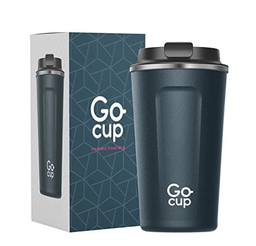 GoCup Travel Mug, Insulated Coffee Cup - Vacuum Insulation Stainless Steel Mug for Hot and Cold Drinks Blue, 510ml