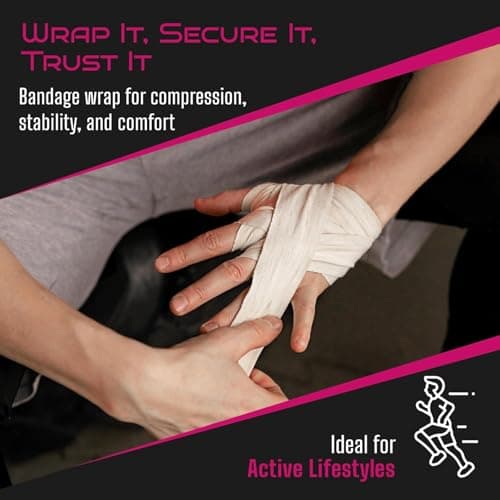 Cohesive Bandage 7.5cm x 4.5m - Self Adhesive Bandage Tape for Injury Recovery, Compression & Ankle Support - Elastic, Sweat-Resistant, Breathable - for Joints, Wrists, Knees & More (White, 3 Rolls) — view 6