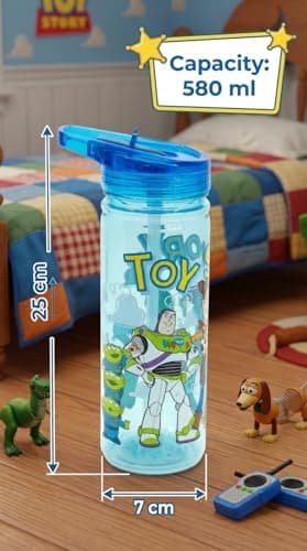 Disney Toy Story 580ml Kids Water Bottle with Flip Lid – Leakproof, BPA-Free, Licensed Design, Durable Reusable Drinking Bottle for School & Travel (Toy Story) — view 2