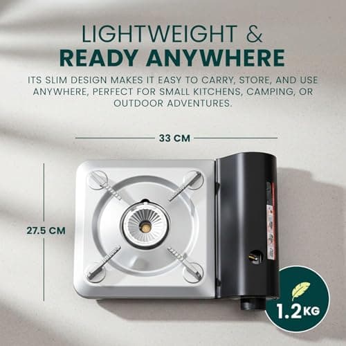 Green Haven Camping Stove | Compact Portable Gas Stove Single Burner Hob — view 2