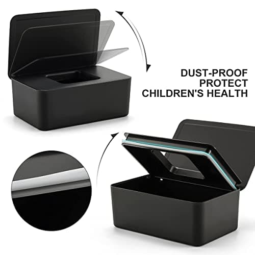 Wet Wipes Dispenser Box, Toilet Wipes Dispenser Box, Dustproof Tissue Storage Box, Baby Water Wipes Dispenser Holder Keep Wipes Fresh with Lid Seal Reusable Wipes Box for Home Office Desk — view 5