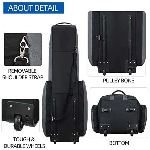 TurnWay Golf Travel Bag with Wheels, Waterproof Heavy Duty 1800D Polyester — view 5