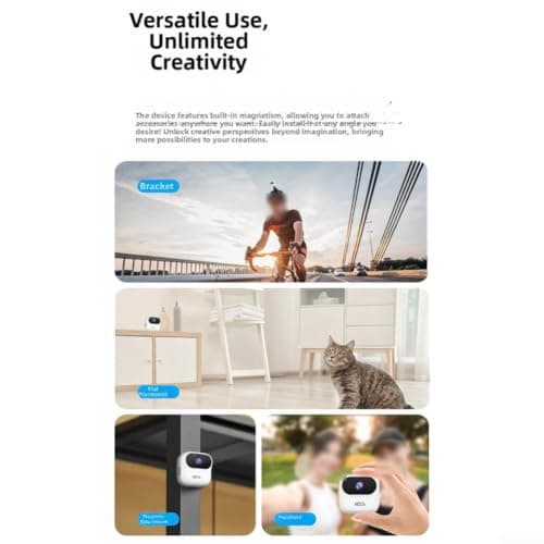 Compact Hd Wifi Action Camera For Pet Safety And Cycling Trips, Pocket Sized Abs Video Recorder With For Instant Mobile Streaming, White Finish(White) — view 5