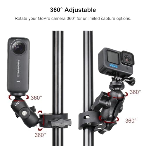 HSU Bike Motorcycle Camera Handlebar Mount with 360° Swivel Dual Ball Head — view 2