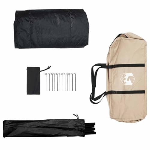 LoogCape Huts Tent Cream 340 x 246 x 210 cm Poly Cotton with Mesh Ventilation for Family Camping Dome Tent Pop Up Tent Groups Trip Outdoor Rain Protection — view 6