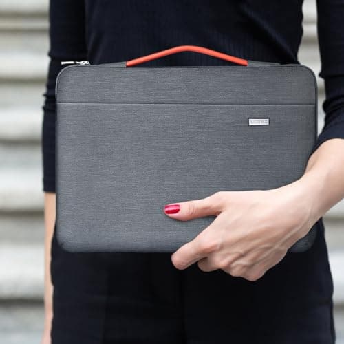 LANDICI 14 15 Inch Laptop Sleeve Protective Case with Handle and Pockets — view 2