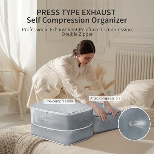 DIMJ Compression Storage Bags Duvet Storage Organisers No Pump Needed — view 2