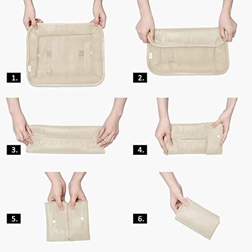 Packing Cubes for Suitcases Luggage Organizers Bag Travel Storage Bags Pouch Suitcases, Organiser Bags, Waterproof Backpack Suitcase, Travel Essentials Compression Bags 7 Pieces (Orange) — view 3