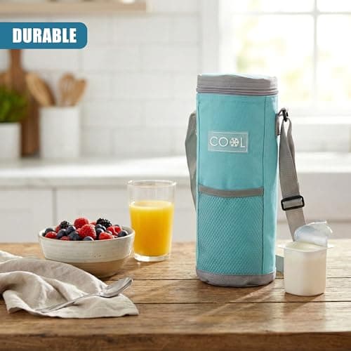 MTS Insulated Bottle Cool Bag for Wine, Champagne & Water - Portable Drinks Cooler for 750ml to 1.5L Bottles with Adjustable Strap & Zip for Picnics & Travel - Easy Clean, Assorted Colours & Designs — view 4