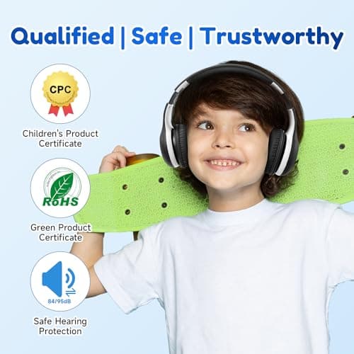 EarFun K2 Kids Headphones Wireless with Mic 45H Playtime, Volume Limit — view 2