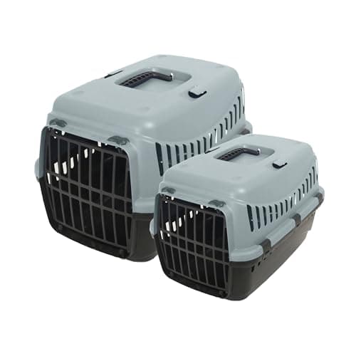 Rosewood Eco Line Recycled Plastic Pet Carrier for Travel - Ice Blue/Black - Medium — view 3
