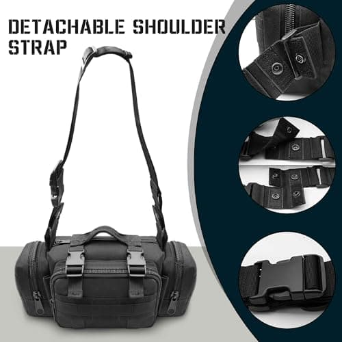 Tactical Duffel Bags for Men, 3P Military Molle Waist Fanny Packs EDC Utility Pouch Crossbody with Shoulder Strap Hand Carry — view 5