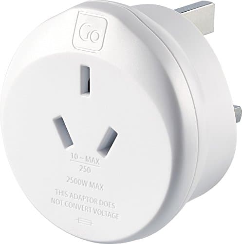 Go Travel Australia/China to UK Plug Adapter, Earthed, Compact