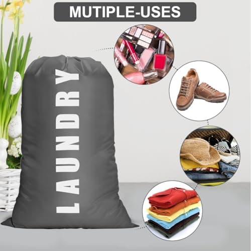 flintronic Extra Large Laundry Bag, 61×91cm Foldable Storage Bag, Dirty Clothes Bags, with Drawstring Closure, Durable Rip-Stop, Convenient, for Travel/Bathroom/Bedroom/Dormitory-Purple Sloth Bear — view 3