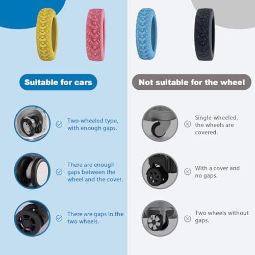 Wihozte Silicone Suitcase Wheel Covers, 32 Pcs Luggage Wheel Protector Covers for wheels is 5cm-6.5cm, Anti Scratch Luggage Wheel Protector for Suitcases Office Chairs Home Furniture — view 4