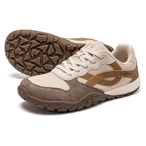 HOBIBEAR Women's Men's Trail Running Barefoot Shoes | Wide Toe Box Minimalist Sneakers Brown — view 2