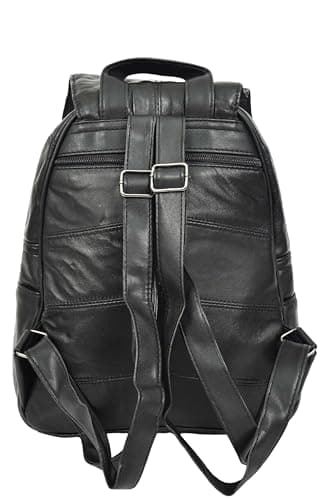 Large Size Real Leather Backpack For Women Daypack Organiser Bags HOL0791 Black — view 2
