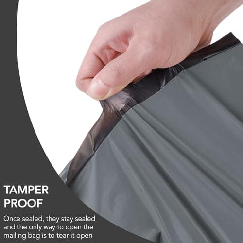 50 Mixed Grey Mailing Poly Postal Self Seal Bags 5 Sizes 10 from Each iSOUL Small to Large Postage Packaging Assorted Mailers Posting Shipping Post Parcels Package Bags (Grey, 5 Size 50) — view 2