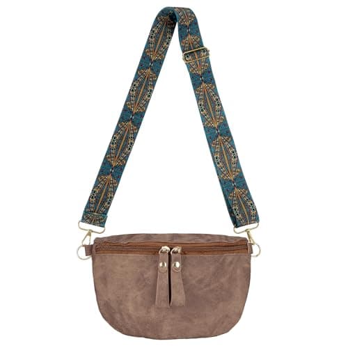 Meliyya Vintage Bumbag Faux Leather Waist Bag for Men Women Travel Festivals Running, Brown — view 2