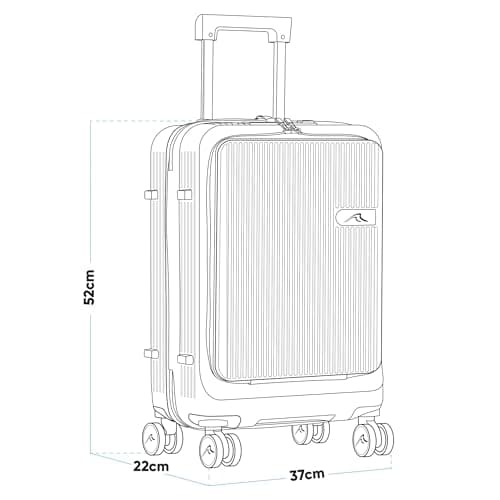 Dellonda 20" Cabin Size Luggage with 2 x Laptop Compartments, Dual TSA Lock, USB Functionality, 4 x 360° Wheels for Business Travel - DL157 — view 6