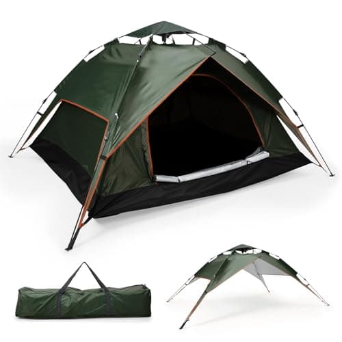 Warmiehomy 2-3 Man Pop Up Tent Double Layer, Green