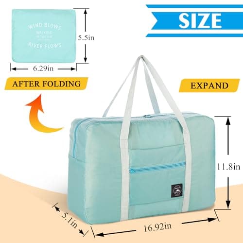 4PCS Foldable Travel Duffel Bag Tote Carry on Luggage Bag Spirit Airlines Personal Item Sports Gym Bag Water Resistant Weekender Overnight Bags for Women and Men (Mix Colors) — view 2