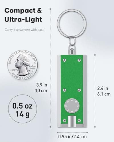 Uniclife 10 Pack LED Keychain Flashlight, 5 Colors of Shells | Mini Square LED Keychain Light 12 Lumen Portable Bright Battery Powered Key Ring Torch for Outdoor Camping Hiking and Emergency Lighting — view 6