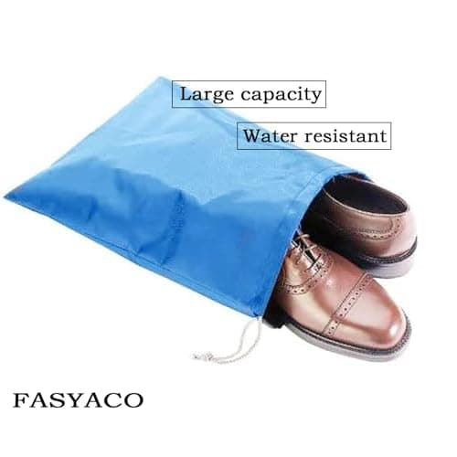 FASYACO 6 Pack Waterproof Nylon Shoe Bags Travel Bags for Men Women, Multicolor, 15.1"(L)x12.2"(W), Travel Shoe Bag — view 2