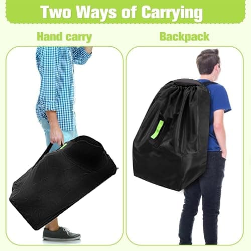Car Seat Travel Bag for Airplane, Heavy Duty Air Travel Car Seat Cover, Travel-car-seat Bag, Waterproof Easy Carry Pack Carrier Accessories | for Teen Family Friends Outdoor Trips — view 3