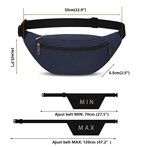 Bumbags and Fanny Packs for Men Women Hiking Running Travel Waterproof Waist Bag Walking Dog Outdoor Sport for Ladies Boys — view 5
