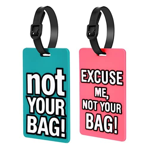 Vicloon Luggage Tags,2Pcs Silicone Luggage Tags for Suitcases,Travel Tags with Name ID Card,Luggage Tag Travel Suitcase Baggage Handbag Tag Labels Tag,Travel ID Bag Tag