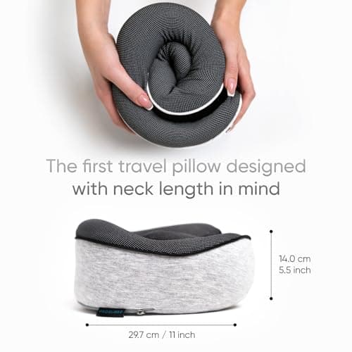 Proglobe Neck Pillow for Travel, Memory Foam, Long Haul Flights, Grey — view 5