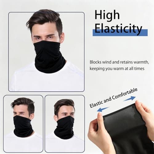 Eastrise 4 Pack Bandana Neck Warmer Ski Snood for Men & Women Multifunctional Headwear Face Mask Elastic Neck Gaiters Windproof Headband Snood UV Resistence for Sports Cycling Hiking — view 3