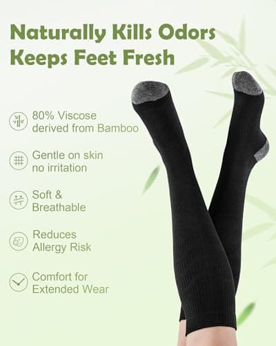 SukModen Bamboo Compression Socks for Women & Men, 2 Pairs, 15–20mmHg — view 2