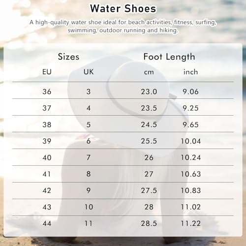 ADUDVLO Beach Shoes Water Shoes Women Men Quick Dry Sea Shoe Breathable Aqua Swim Shoe Lightweight Barefoot (Black, Adult, Men, 4, Numeric, UK Footwear Size System, Medium) — view 3