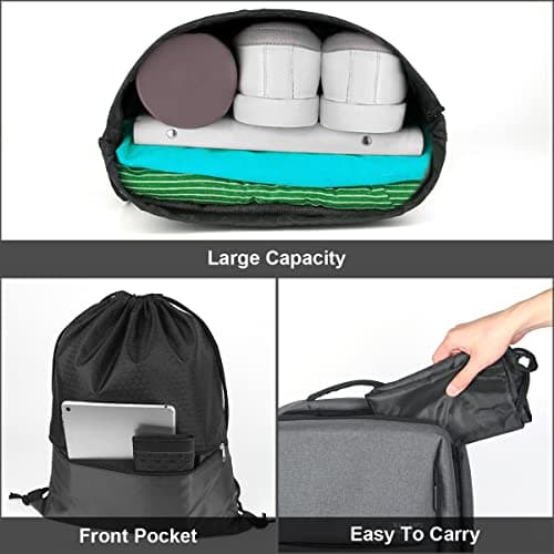 flintronic Drawstring Gym Bags, Waterproof Swimming Bag Sport Gym Sack, Large PE Bag Swim String Backpack with Zipper for School Sports Beach Holiday Travel - Kids & Adults — view 4