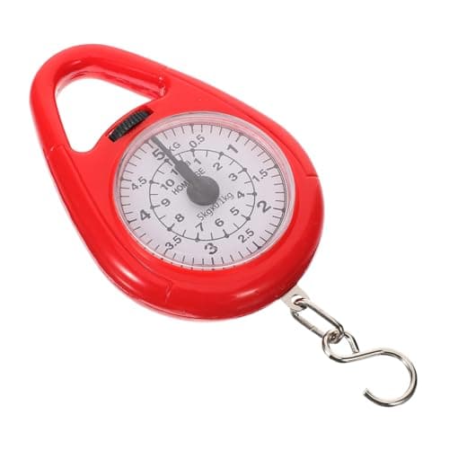 TOPBATHY Portable Spring Scale Handheld Mini Luggage Scale Red Compact Travel Suitcase for Fishing and Bag Weighing