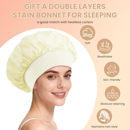 BUTBU Heatless Curlers Headband, 9PCS No Heat Hair-Curlers and Rollers — view 4