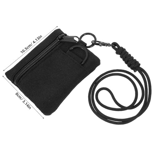 ibasenice Hanging Pouch with Lanyard Small Travel Wallet for Coins Cards Keys and Earphones Hanging Storage Bag for Camping Hiking and Daily Commute 4.13 X 3.15 X 0.39in — view 2