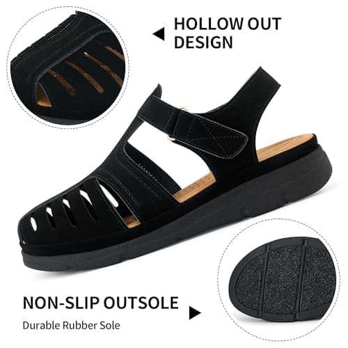 Diarilip Closed Toe Sandals for Women: Comfortable Walking Fisherman Shoes — view 5