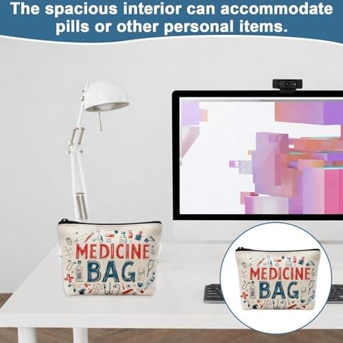 Medicine Bags for Travelling, Mmedication Bag, 2pcs Medication Organizer Pouches for Pills and Medical Supplies, Portable Medicine Storage for Travelers, Nursing Professionals, 7.08 x 8.66 Inches — view 5