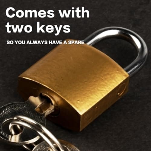12Pack 20mm Copper-Plated Steel Padlocks-Heavy Duty Small Locks for Lockers — view 4